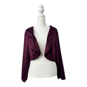 NWT Torrid Burgundy Satin Bolero / Shrug